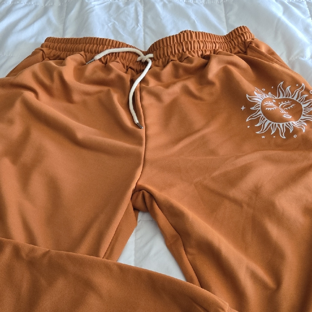 SHEIN Kids Sun Print Joggers - Brown